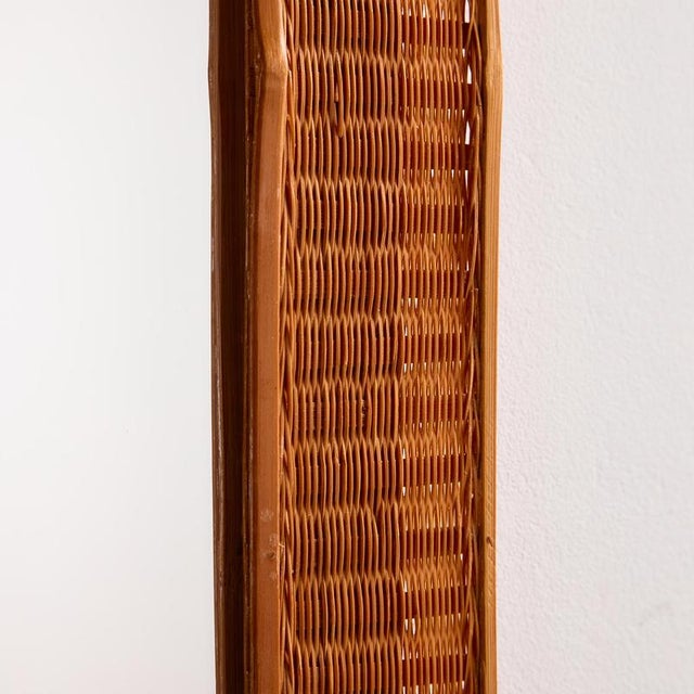Vintage Handcrafted Rattan Framed Mirror, 1970s For Sale - Image 4 of 9