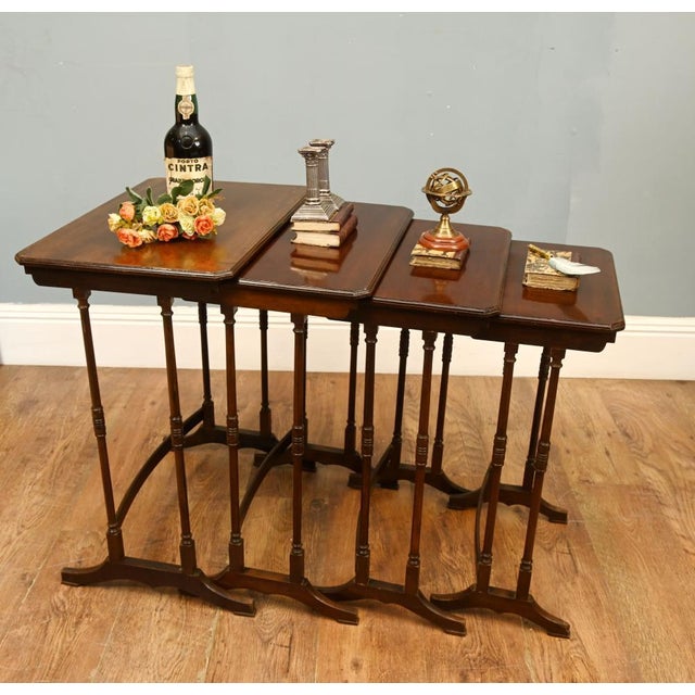 Georgian Nest Tables in Mahogany, Set of 4 For Sale - Image 10 of 10