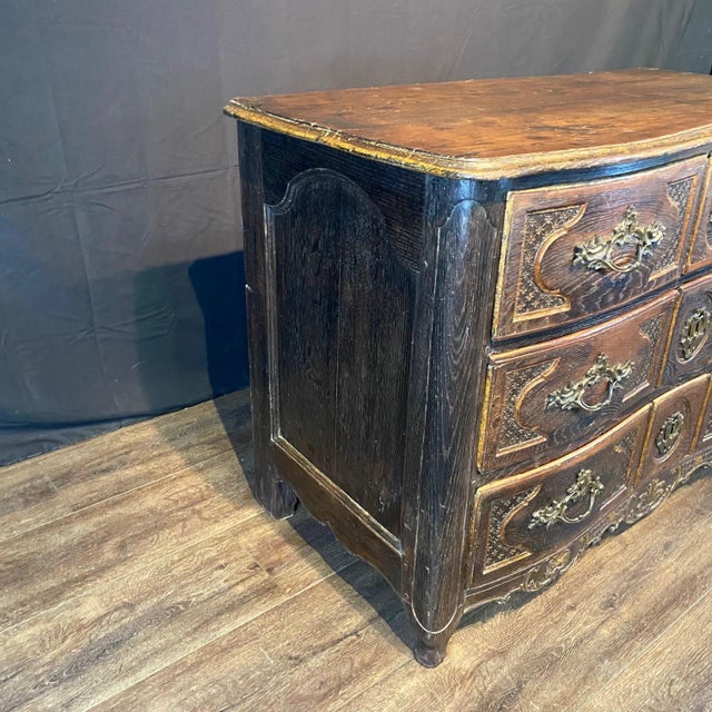 Early 19th Century Highly Carved French Oak Chest of Drawers For Sale - Image 12 of 15