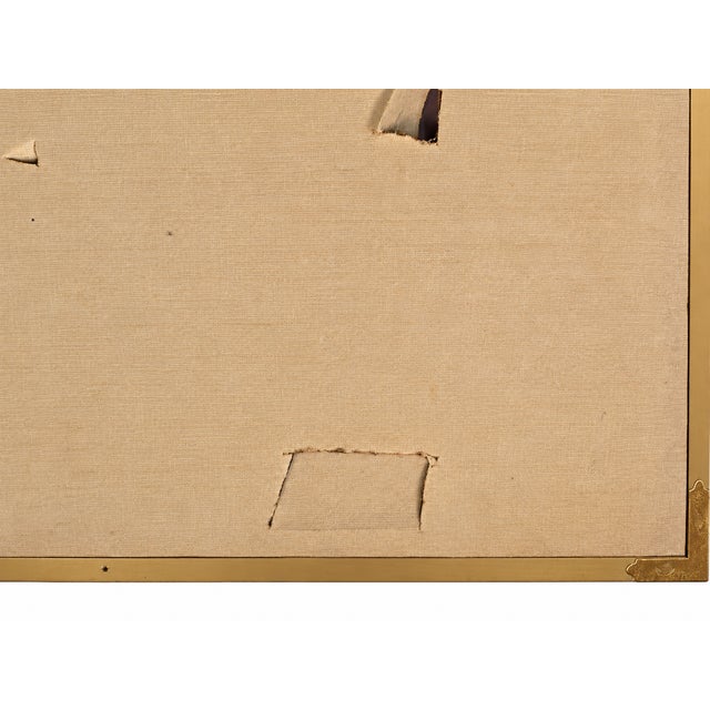 1970s Signed Asian Four-Panel Painted Landscape Folding Screen With Cranes and Pine Trees For Sale - Image 10 of 18