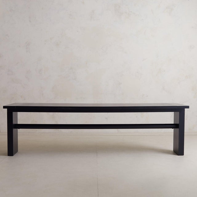 1970s Italian ‘Valmarana’ Ebonized Wood Dining Table Attributed to Carlo Scarpa, 1971 For Sale - Image 5 of 11