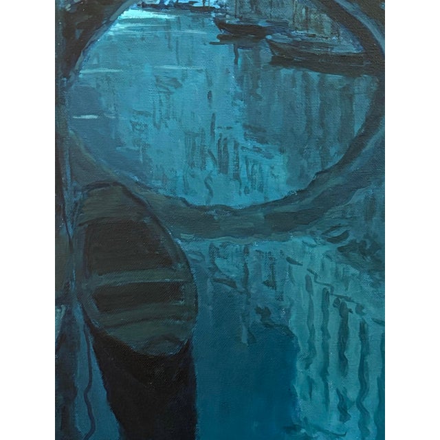 1950s Italian Nocturne Oil Painting by Guiseppe Marino (1916-1975), Framed For Sale - Image 10 of 11