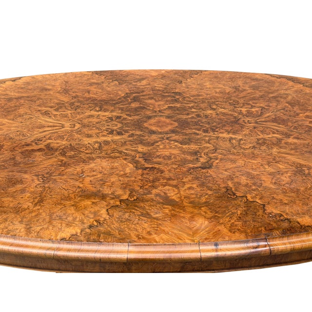 Wood Vintage Estate Burl Walnut Wood Large Oval Low Coffee Table For Sale - Image 7 of 15