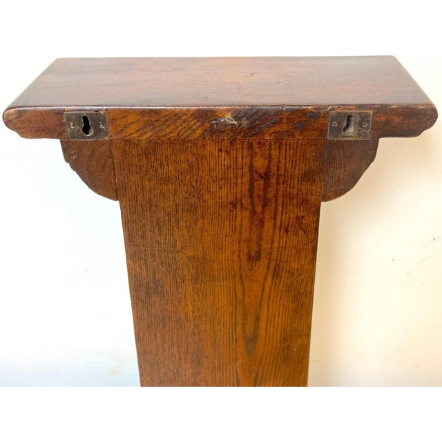 Pair Late 19th C. English Neoclassic Carved Oak & Silverplated Wall Shelves For Sale - Image 10 of 12