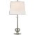 Comtesse Medium Table Lamp in Polished Nickel with Linen Shade Designer: Paloma Contreras Height: 29.25" Shade Detail:...