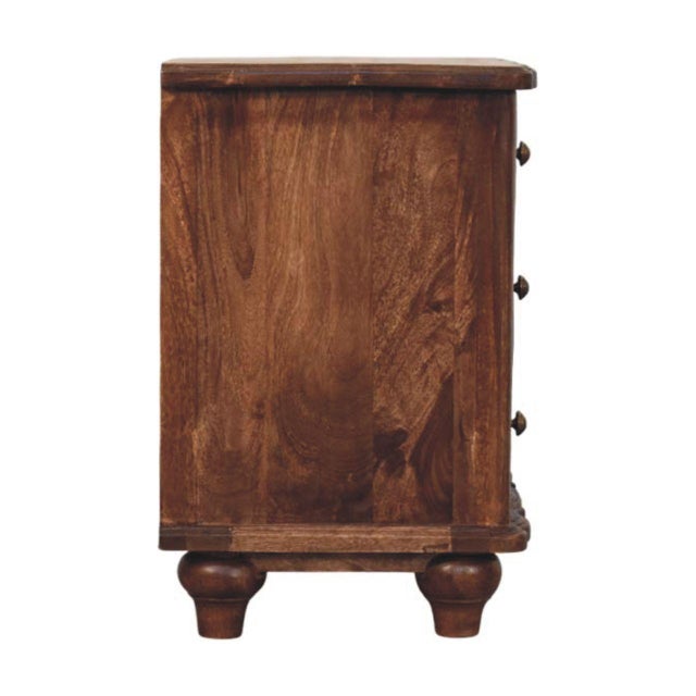Wood Roasted Almond Mango Wood Bedside Table For Sale - Image 7 of 8