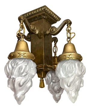 Neoclassical Brass Ceiling Light, 1960s