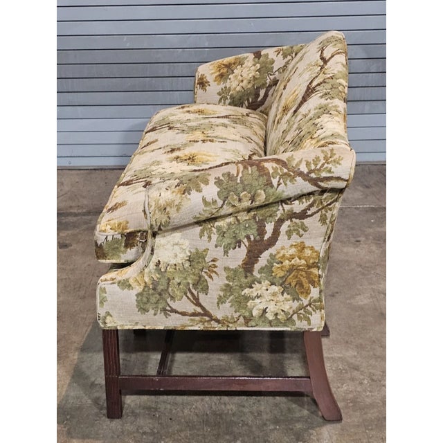 Wood Late 20th Century Kittinger Historic Newport Mahogany Sofa With Bergamo Upholstery Gilted Age Ri For Sale - Image 7 of 8