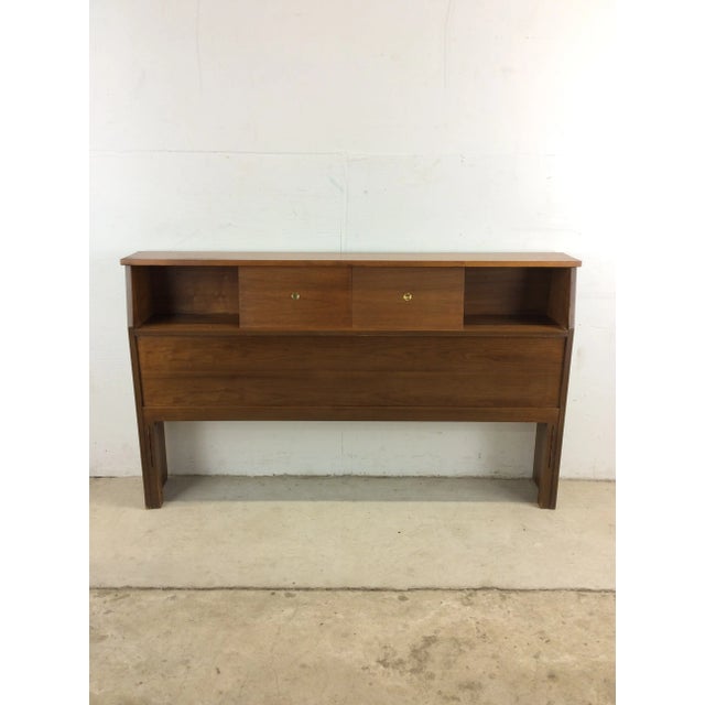Mid-Century Modern Mid Century Modern Double Storage Headboard With Sliding Doors For Sale - Image 3 of 11