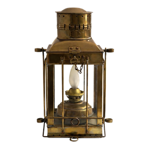 1890s Historical Solid Brass Railroad Lantern | Electrified | Industrial Maritime Form