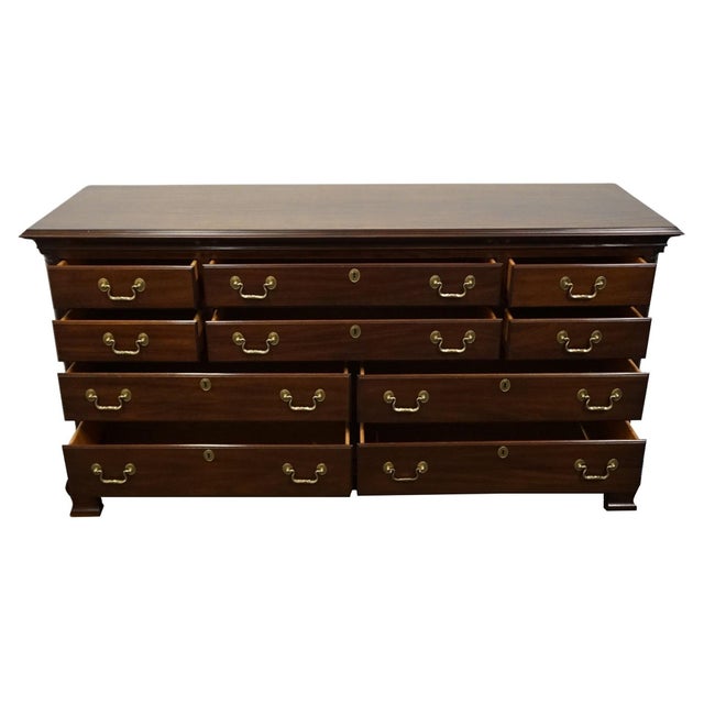 Late 20th Century Councill Craftsmen Solid Cherry Traditional Style 66" Double Dresser For Sale - Image 5 of 12