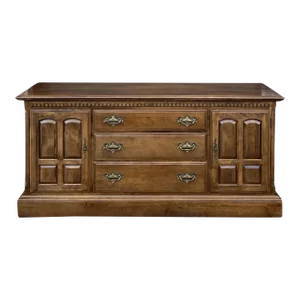 1970s Ethan Allen Classic Manor Traditional Solid Maple 3 Drawer Buffet or Sideboard (15-6026)