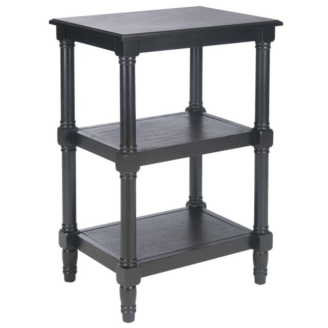 Wood Cassie 3 Shelf Accent Table in Black For Sale - Image 7 of 8