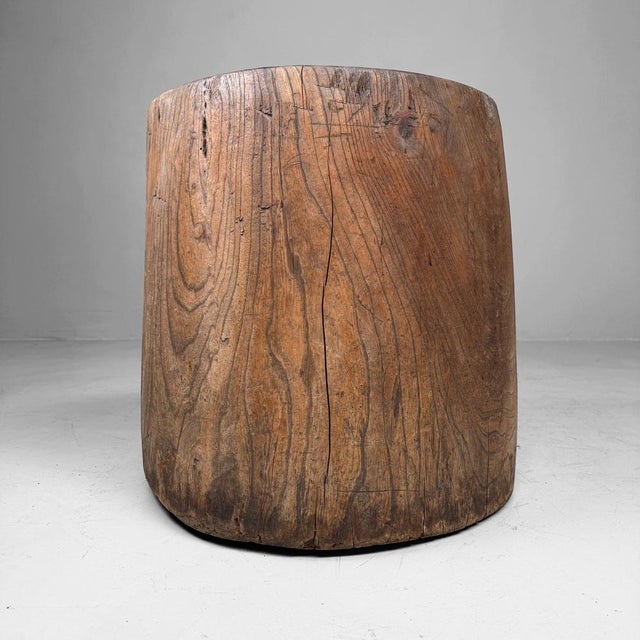 Japanese Wooden Usu Rice Mortar, 1920s For Sale - Image 9 of 18