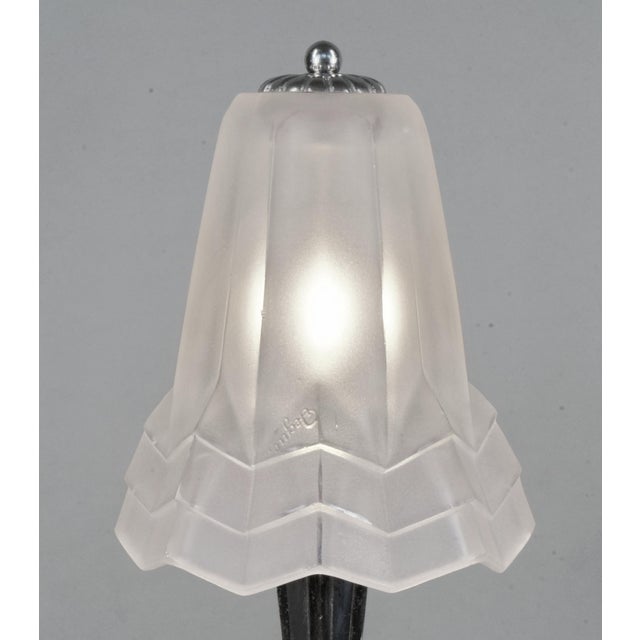 1920s French Art Deco Table Lamp by Degue 1930 France For Sale - Image 5 of 13