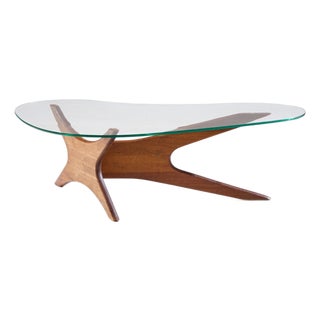 Adrian Pearsall for Craft Associates Mid Century Walnut Jacks Coffee Table For Sale