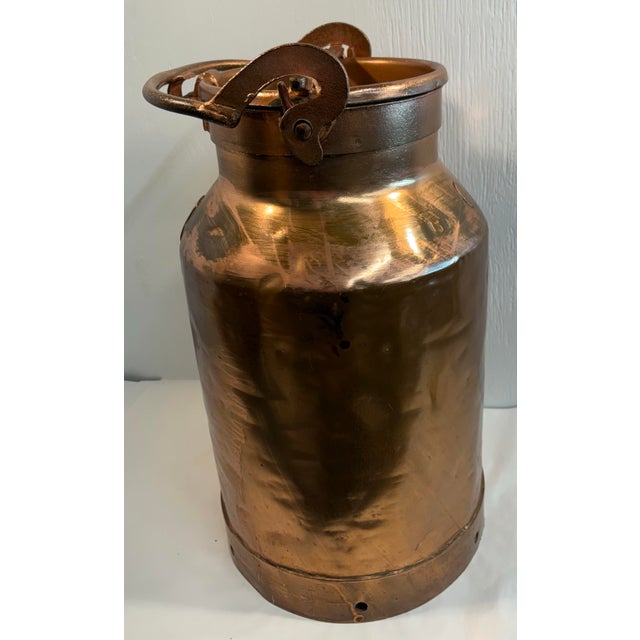 Vintage Copper Milk Can Umbrella Stand For Sale - Image 9 of 10