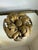 Neoclassical Antique Gilt Brass Acanthus Leaf Rosette Medallion Threaded Architectural Mount Finial For Sale - Image 3 of 10