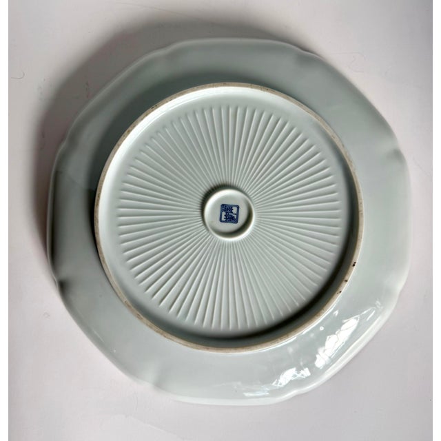 Ceramic Vintage Japanese Mino Ware Imari Style Hand-Painted Porcelain Platter For Sale - Image 7 of 7