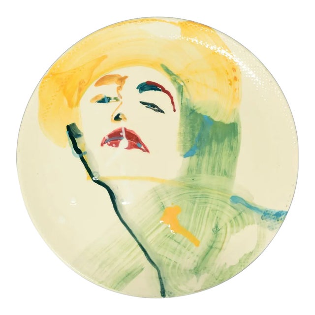 Woman - Original Hand-made Flat Ceramic Dish by A. Kurakina - 2019 2019 For Sale