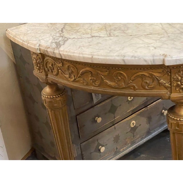 French 19th C. French Louis XVI Giltwood Console For Sale - Image 3 of 9