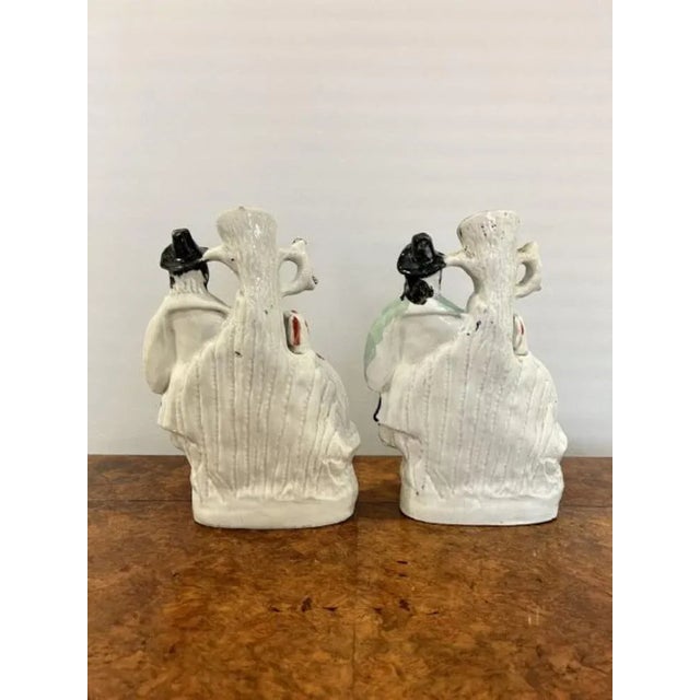 Fantastic rare large pair of antique Victorian Staffordshire figures having a fantastic rare pair of staffordshire figures...