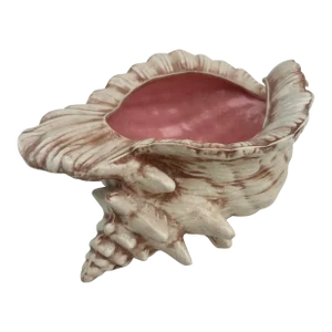 Vintage Ceramic Conch Shell Cache Pot