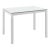 Room & Board Parsons End Table, White Glass Top With Brushed Stainless Steel Legs For Sale