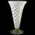 Beautiful vintage Murano hand blown swirling white and aventurine flecks Italian art glass footed flower vase. Atrtibuted...