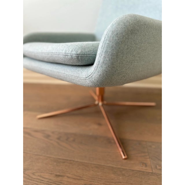 Baby Blue Danish Design Swivel Chair For Sale - Image 8 of 10