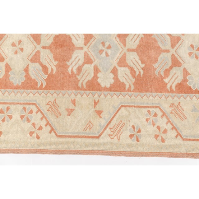 Tan Mid 20th Century Bohemian Tan Colour Oushak Runner For Sale - Image 8 of 10