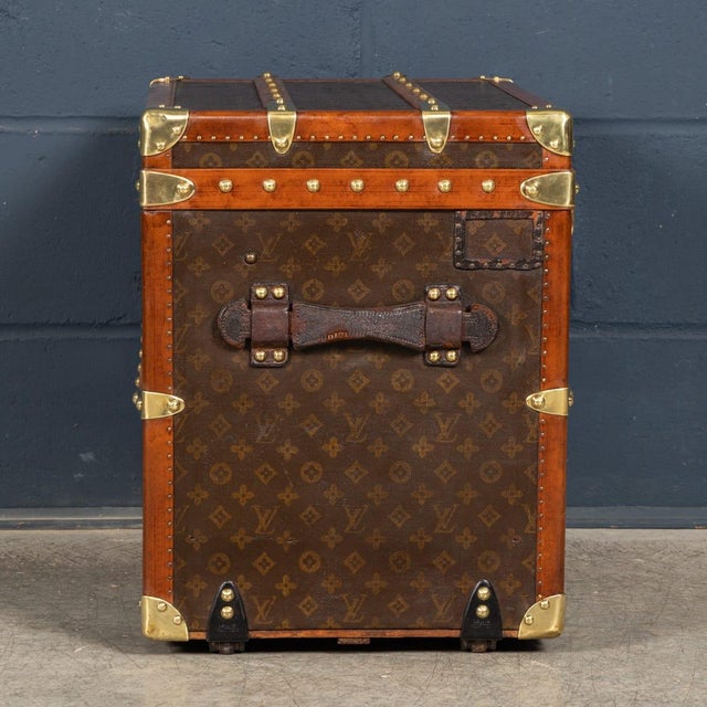 Metal Antique Shoe Trunk in Monogram Canvas from Louis Vuitton, France, 1920 For Sale - Image 7 of 18