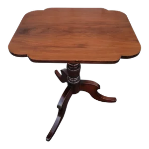 Antique Sheraton Style Mahogany Tilt Top Tea Table Candle Stand