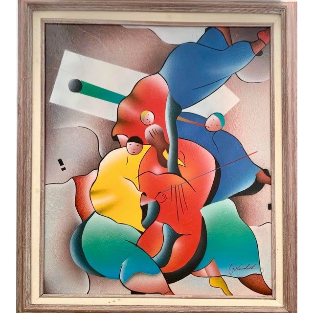 JG Kendall Late 20th Century Abstract Painting Signed G. Kendall Expressionist Contemporary Vintage Art Decor For Sale - Image 4 of 7