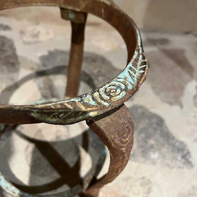 1950s Vintage Round Planter Pedestal Stand For Sale - Image 10 of 11