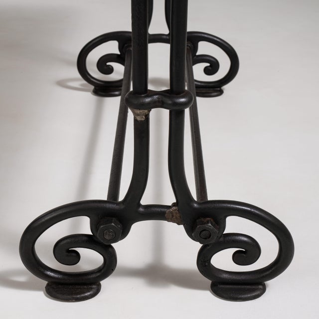Cast Iron Bistro Table with Wood Top, Antique, France, Early 20th Century For Sale - Image 11 of 11