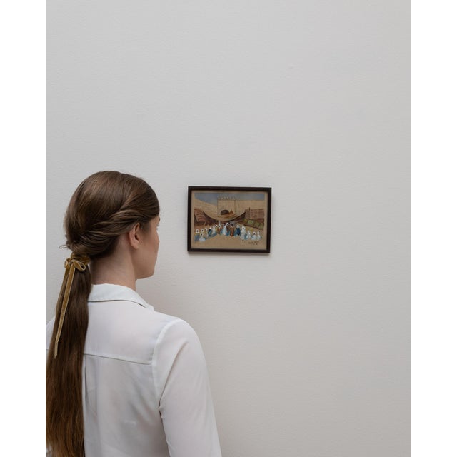 Mid 20th Century 20th Century French Village Painting With Wooden Frame For Sale - Image 5 of 18