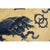 1880s Antique Small Blue and Ivory Chinese Ningxia Small Foo Dog Greek Key Rug For Sale - Image 10 of 10