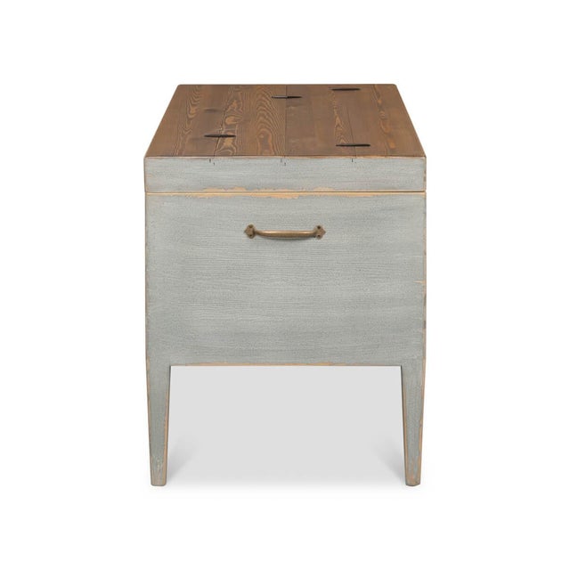 Gray Painted Rustic Table For Sale - Image 4 of 12