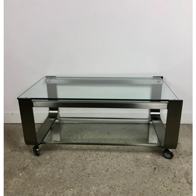 Vintage Table in Brushed Chrome and Aluminum, 1970 For Sale - Image 13 of 13
