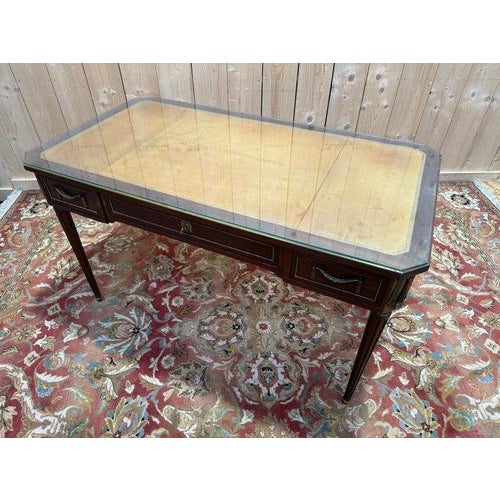 Louis XVI Style Mahogany Flat Desk For Sale - Image 3 of 8
