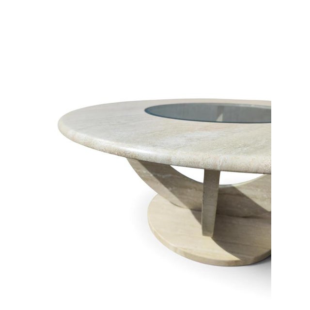 Italian Travertine Coffee Table, 1970s For Sale - Image 6 of 9