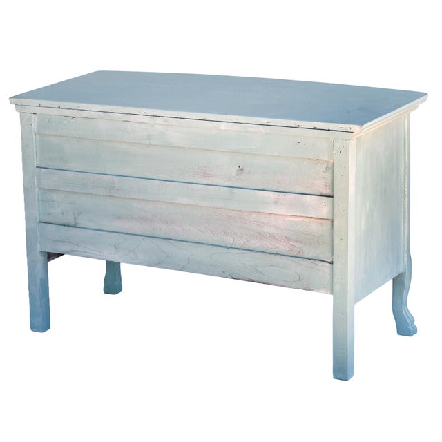 Late 19th Century Serene Blue Bowfront Chest With Glass Knobs For Sale - Image 4 of 9