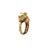 This adorable ring by Greek designer Ilias Lalaounis depicts a lion head with faceted ruby eyes and arms hugging around...