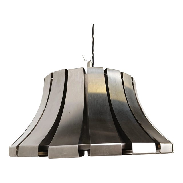 Mid-Century Steel Suspension Lamp by E. Martinelli for Martinelli Luce, 1960 For Sale