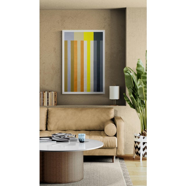 Painting With Stripes in Warm Colors For Sale - Image 4 of 6