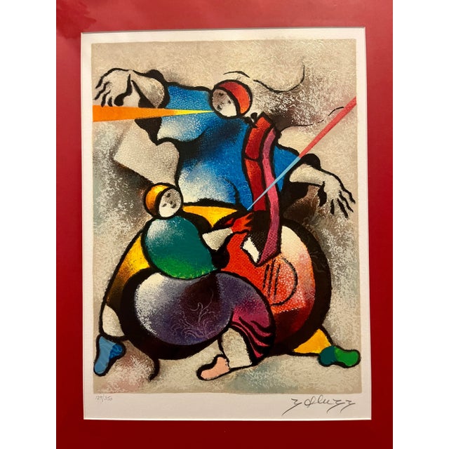 David Schluss Signed Serigraph – “Cello Tango” – Limited Edition 127/350 – Professionally Framed Add a vibrant, collector-...