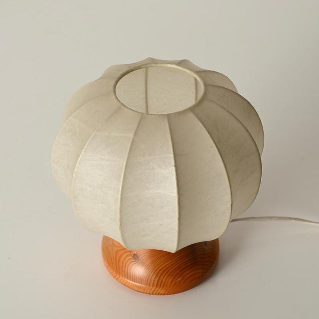 Mid-Century Cocoon Table Lamps with Oak Bases attributed to Achille Castiglioni for Flos, Italy, 1960s, Set of 2 For Sale - Image 10 of 14