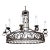 Large Art Deco Style Wrought Iron 12-Light Chandelier For Sale