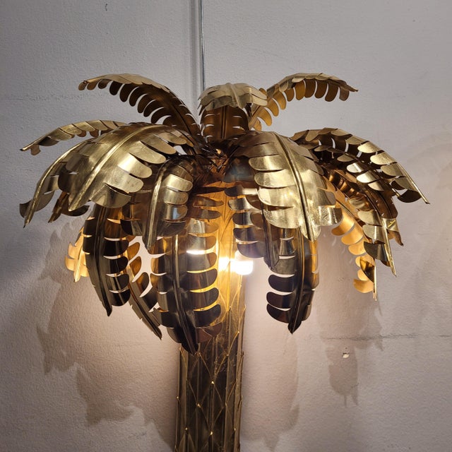 Palm Tree Lamps in Gilt Brass by Christian Techoueyres for Maison Jansen, France, 1970s, Set of 2 For Sale - Image 11 of 18